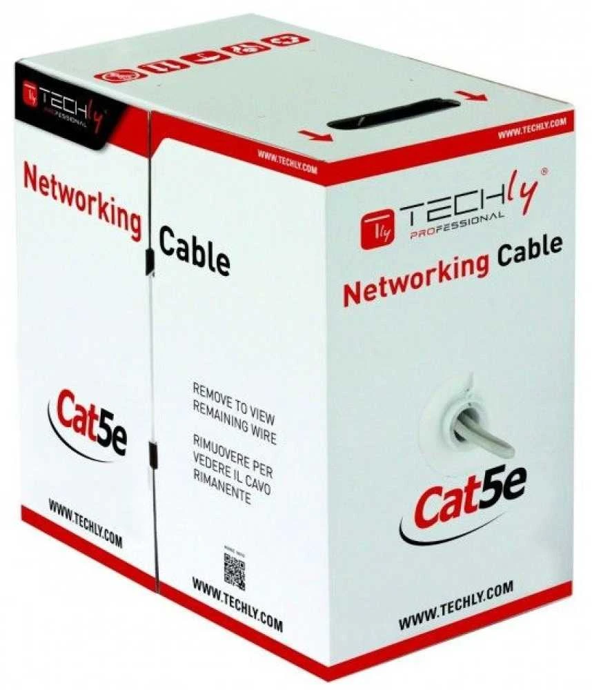 TECHLY 029167 TechlyPro F/UTP Cat5e lauko tinklo masinis kabelis 4x2 kietas CCA 305m dėžė juodas