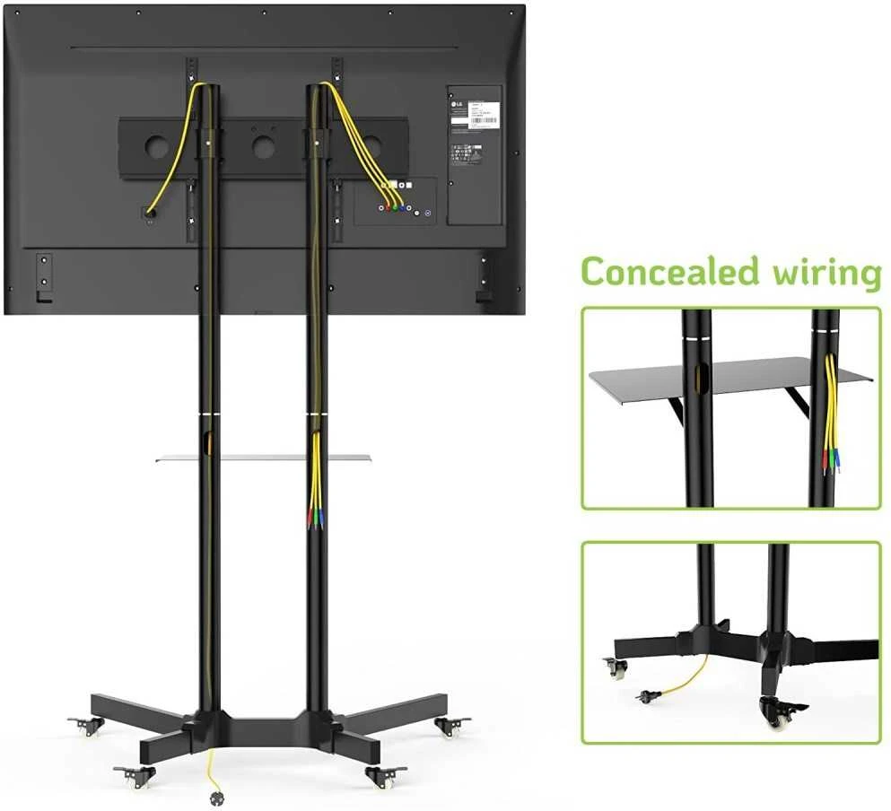 Laikiklis TECHLY 309982 Techly Mobilus stovas televizoriui LCD/LED/Plasma 30-65 60kg VESA pakreipiamas su lentyna