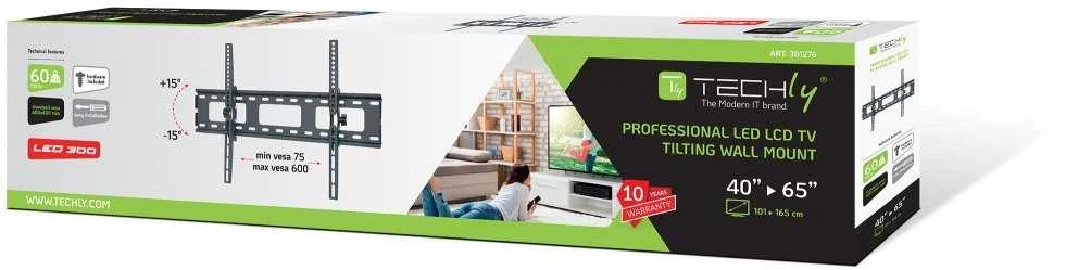 Techly ICA-PLB 131L televizoriaus laikiklis 165,1 cm (65") Juoda
