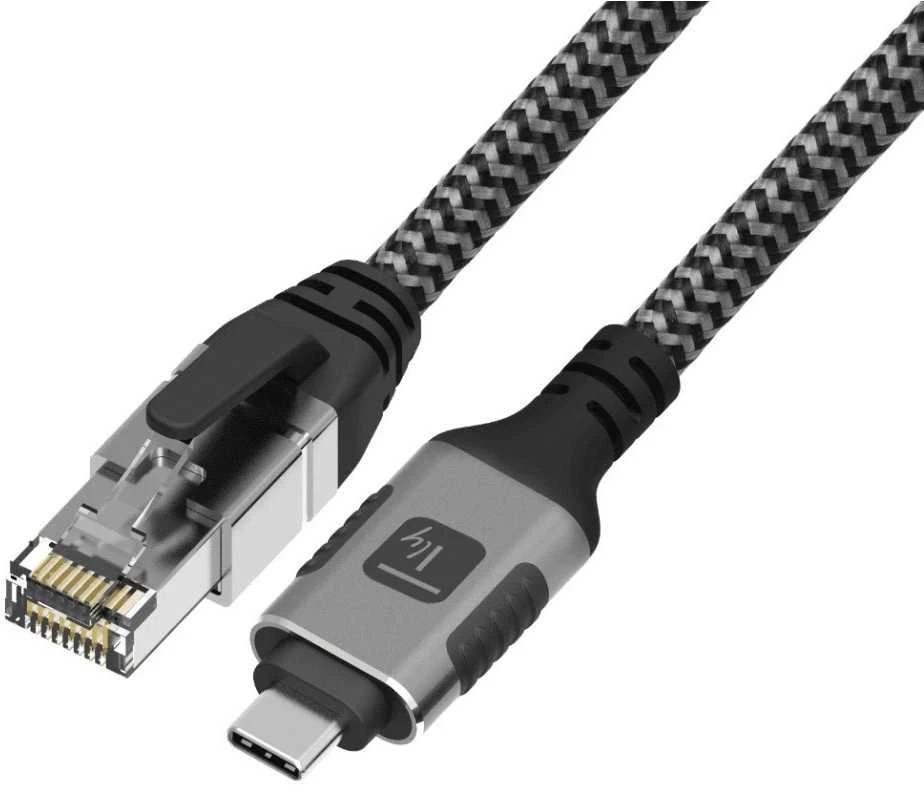 Techly ICOC U3C-RJ45-010 networking cable Sidabrinis, Juodas 1 m Cat6 F/UTP (FTP)
