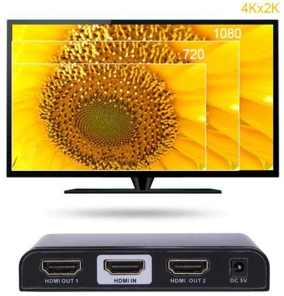 TECHLY 023974 Techly AV HDMI 2.0 skirstytuvas 1x2 UHD 4Kx2K 3D kintamosios srovės maitinimas