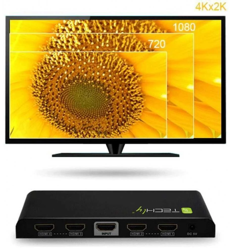 Techly IDATA HDMI-4K4 vaizdo signalų daliklis 4x HDMI