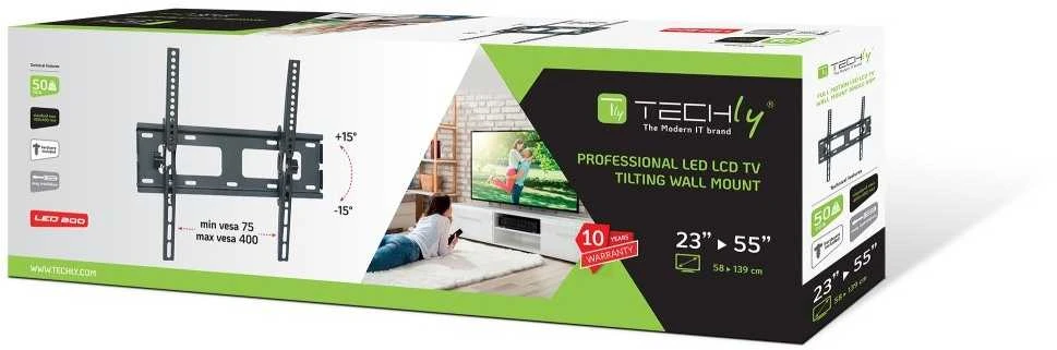 Techly ICA-PLB 131M televizoriaus laikiklis 139,7 cm (55") Juoda