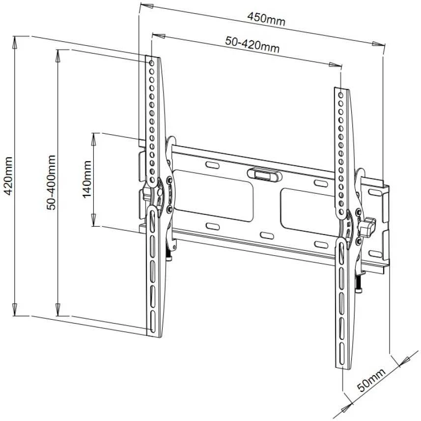 Techly ICA-PLB 131M televizoriaus laikiklis 139,7 cm (55") Juoda
