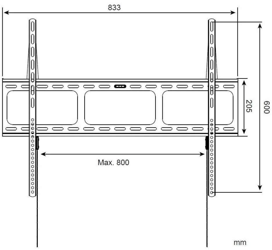 Techly ICA-PLB 860 televizoriaus laikiklis 2,03 m (80") Juoda
