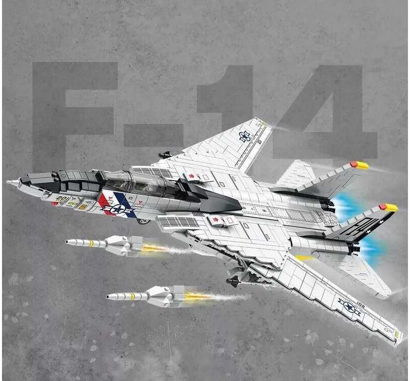 Jokomisiada Techniniai blokai F-14 Tomcat 1600 dalių Amerikiečių naikintuvas ZA5301