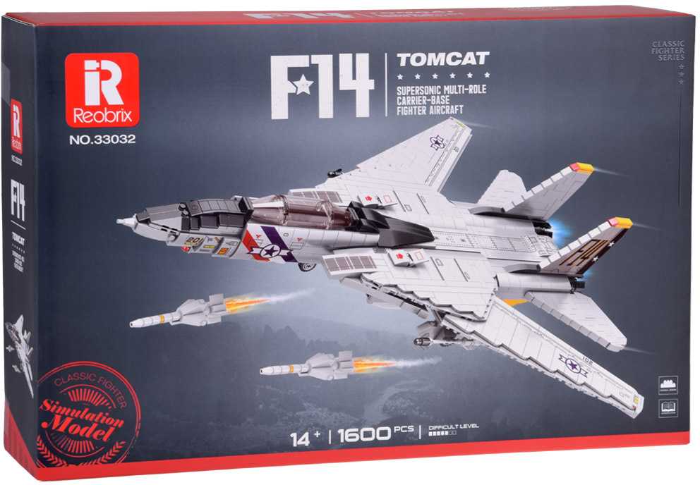 Jokomisiada Techniniai blokai F-14 Tomcat 1600 dalių Amerikiečių naikintuvas ZA5301