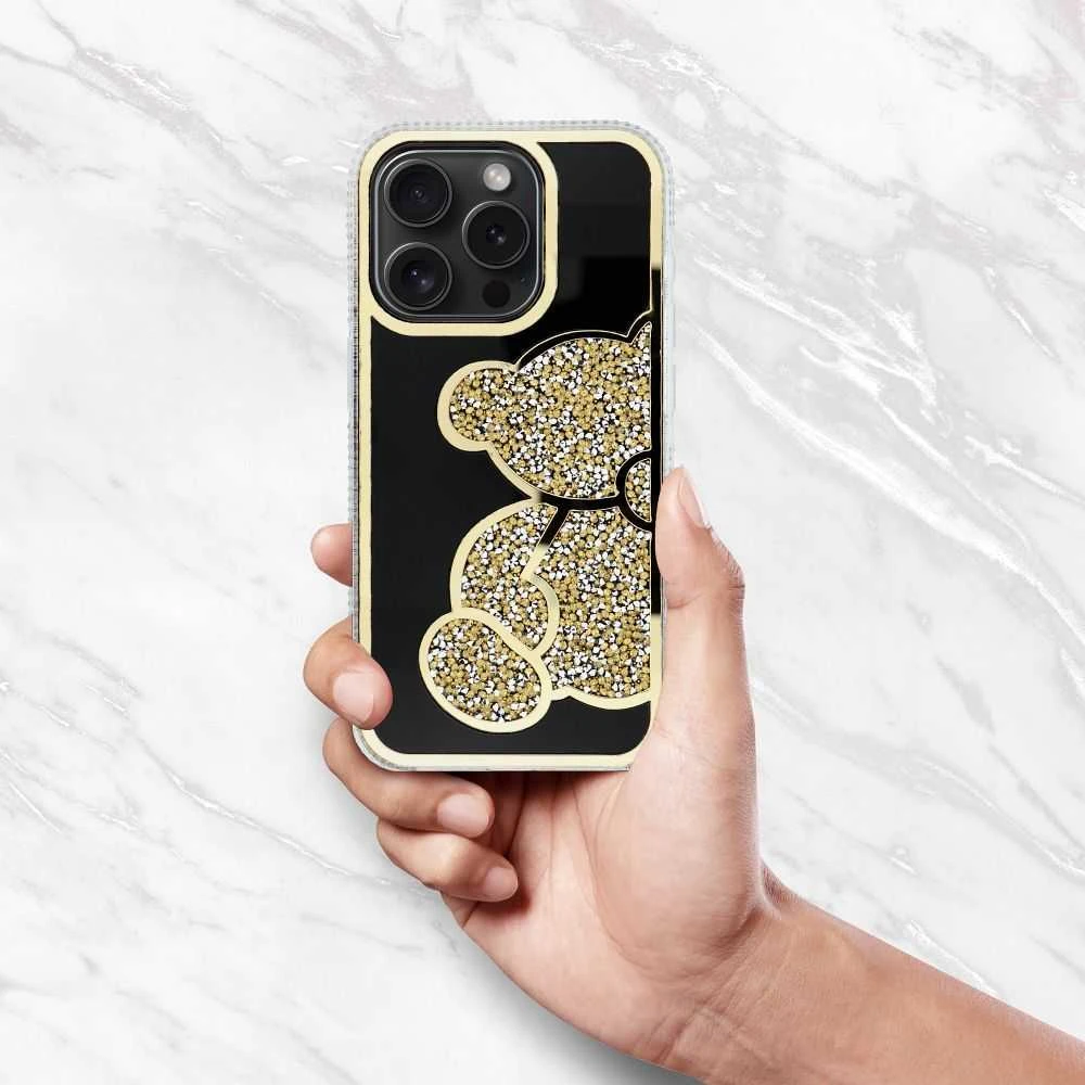 OEM dėklas iPhone 11 telefonui, meškiukas auksinis