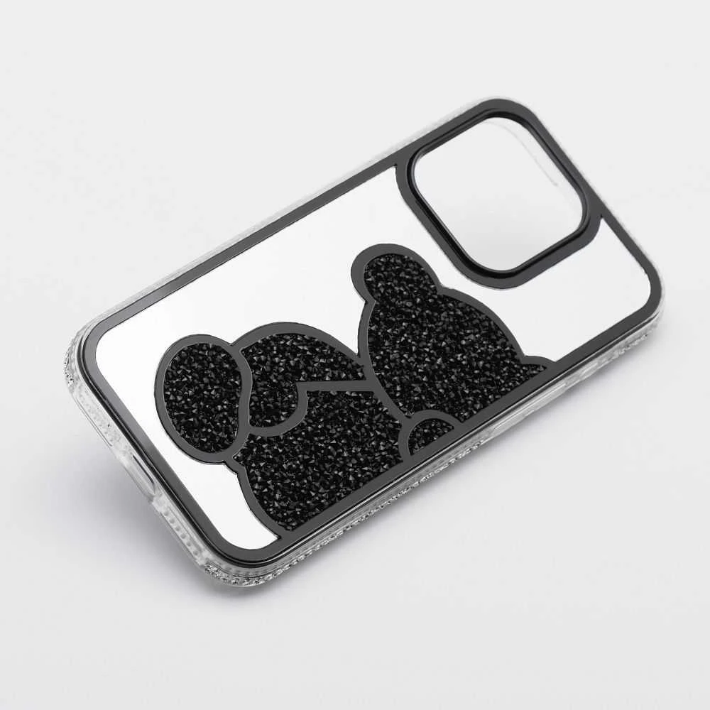 OEM dėklas, skirtas iPhone 16 PRO, juodas meškiukas