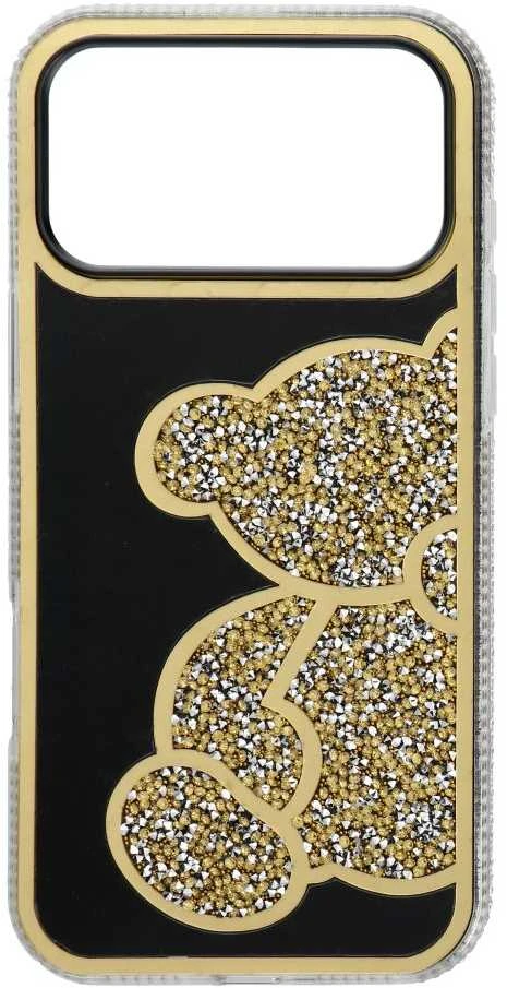 OEM dėklas, skirtas iPhone 17 Pro Max / 18 Pro Max (žemas kameros kraštas) meškiukas auksinis