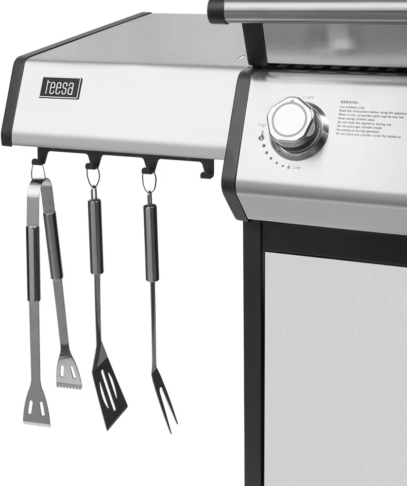 Teesa BBQ 5006 MASTER dujinis grilis - 5 degikliai - vieta cilindrui