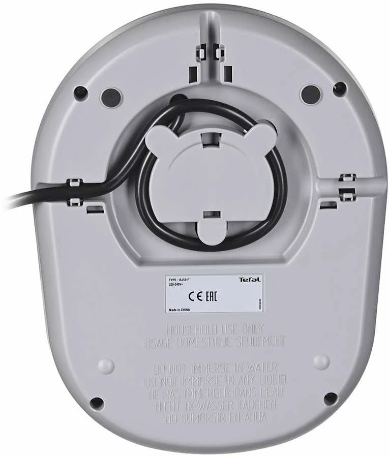 TEFAL BJ551B10 | Tea Virdulys | 1400 W | 1.5 L | Glass | 360° rotational base | Baltas/Pilkas