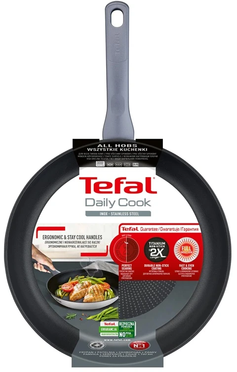 TEFAL | Pan | G7300455 Kasdieninis virėjas | Kepimas | Skersmuo 24 cm | Tinka indukcinei kaitlentei | Fiksuota rankena