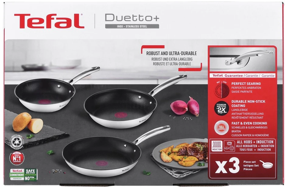Tefal Pan-Set PanSet Duetto+ 3 keptuvės 20 24 28 cm (G732S3)