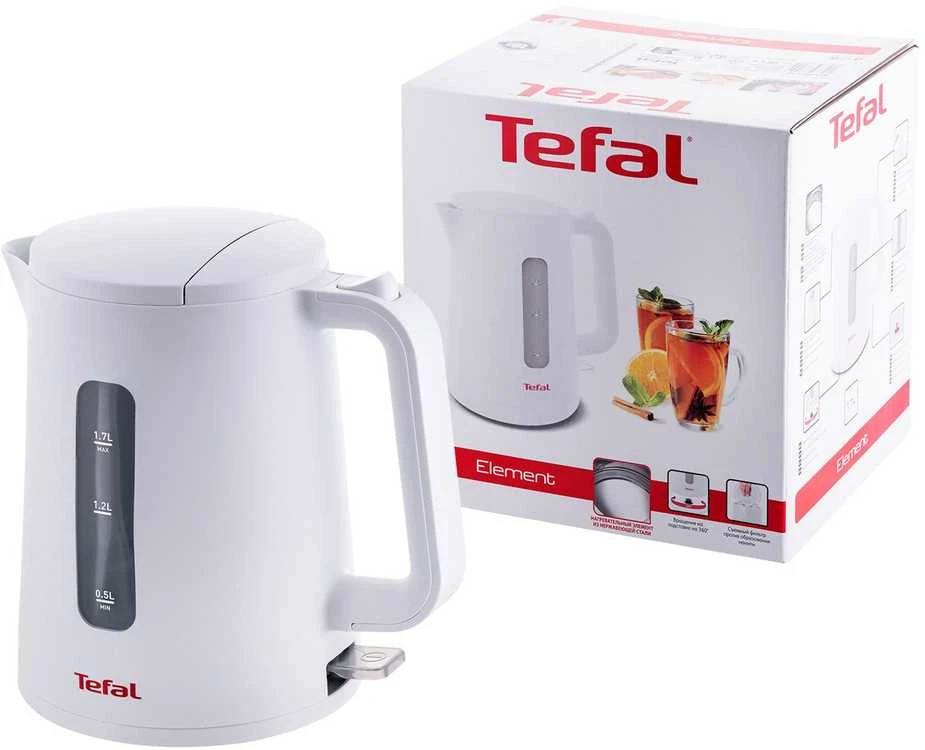 Tefal Element KO200130 elektrinis virdulys 1,7 L Balta 2400 W