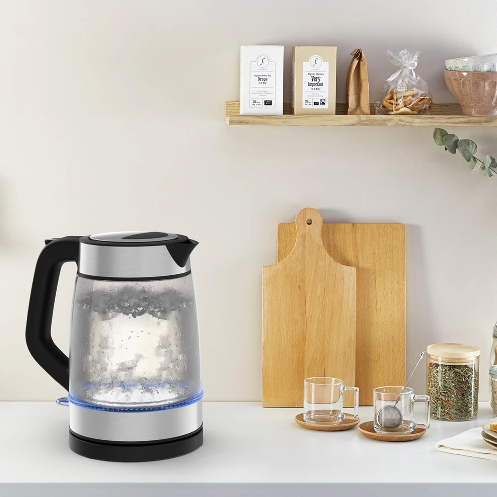 Tefal Glass Virdulys KI605830 electric virdulys 1.7 L 2200 W Juodas, Sidabrinis, Transparent