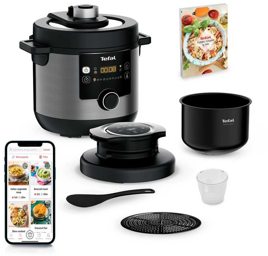 TEFAL | Turbo virtuvės ir kepimo daugiafunkcis puodas | CY7788 | 1200 W | 7,6 l | Programų skaičius 15 | Juodas