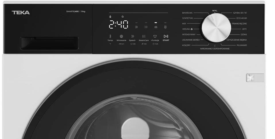 Teka WM 20941 W PL washing machine, 9kg, 1400 RPM, baltas, juodas