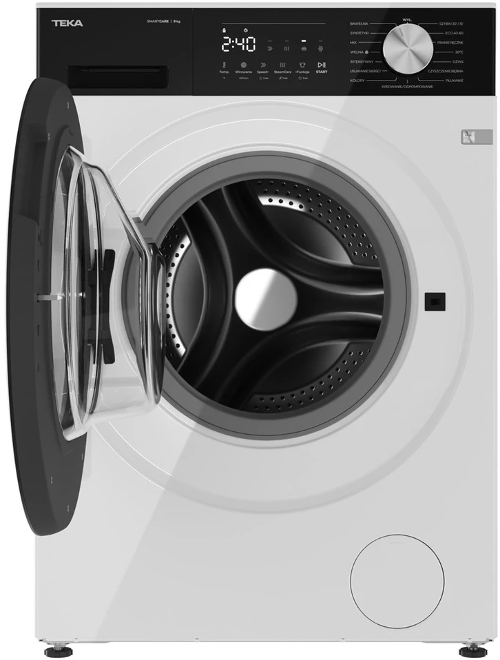 Teka WM 20941 W PL washing machine, 9kg, 1400 RPM, baltas, juodas