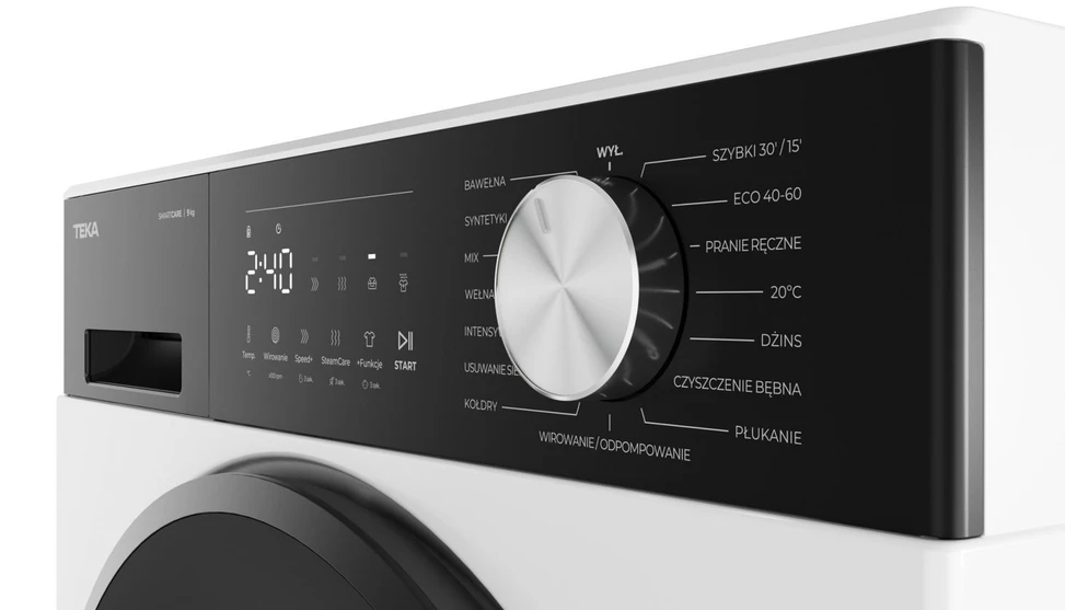 Teka WM 20941 W PL washing machine, 9kg, 1400 RPM, baltas, juodas