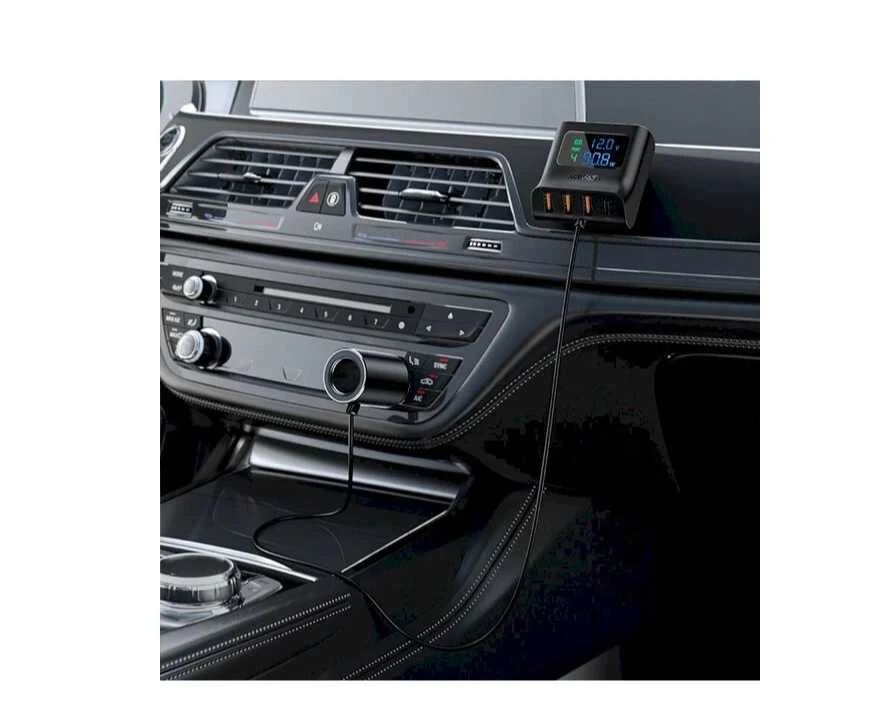 Automobilinis įkroviklis Acefast B8 90W Car HUB 3xUSB-A/Type-C juodas