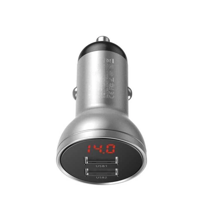 Baseus Automobilinis įkroviklis 2xUSB 4.8A 24 W - Sidabrinis