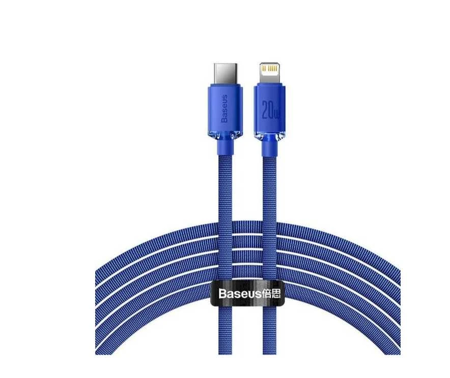 Baseus laidas Crystal Shine USB-C – Lightning 2,0 m 20W mėlynas