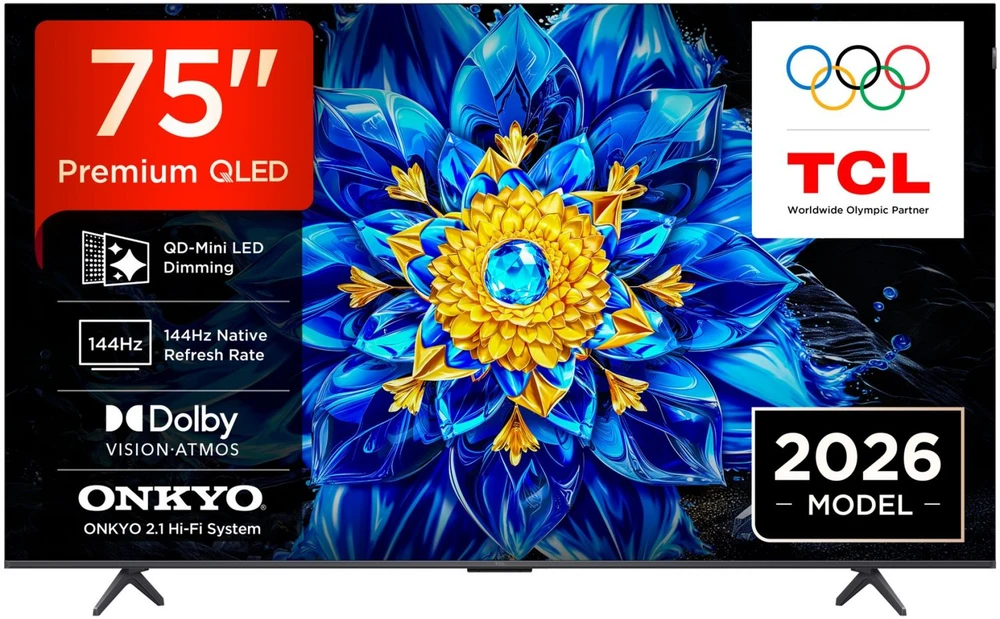 TCL P8L 75P8L TV 190.5 cm (75") 4K Ultra HD Smart TV Wi-Fi Juodas 450 cd/m²