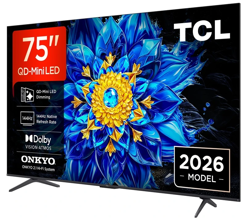 TCL P8L 75P8L TV 190.5 cm (75") 4K Ultra HD Smart TV Wi-Fi Juodas 450 cd/m²