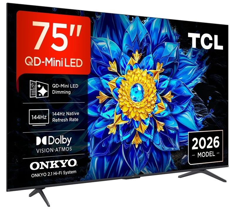 TCL P8L 75P8L TV 190.5 cm (75") 4K Ultra HD Smart TV Wi-Fi Juodas 450 cd/m²