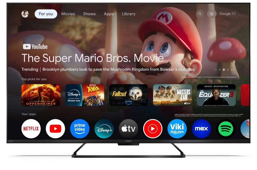 Sharp | 55HR7265E | 55 | Išmanusis televizorius | „Google TV“ | Juoda