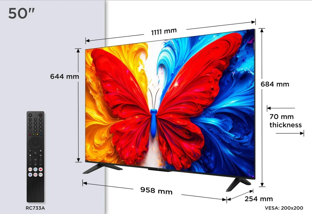 TCL S5L 50S5L TV 127 cm (50") 4K Ultra HD Smart TV Wi-Fi Juodas 300 cd/m²