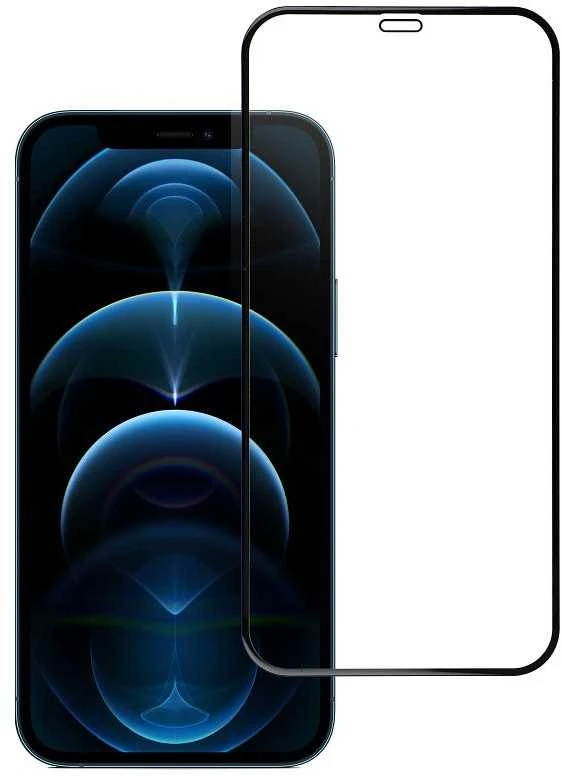 BlueStar Grūdintas stiklas iPhone 12/12 Pro (pilnai klijuojamas) Blue Star 5D juodas