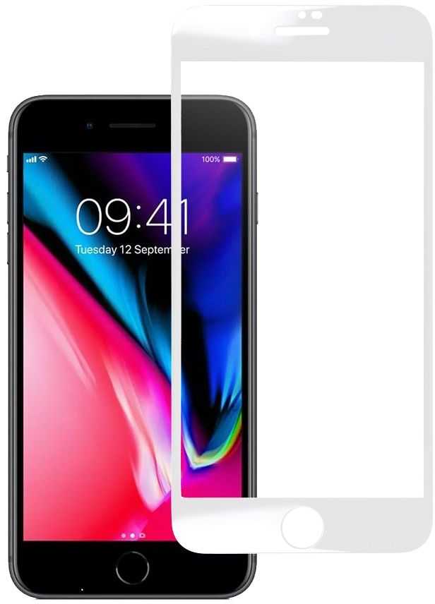 Fusion Accessories Tempered Glass Blue Star - APP IPHONE 7/8 Plus 5D Full Cover baltas