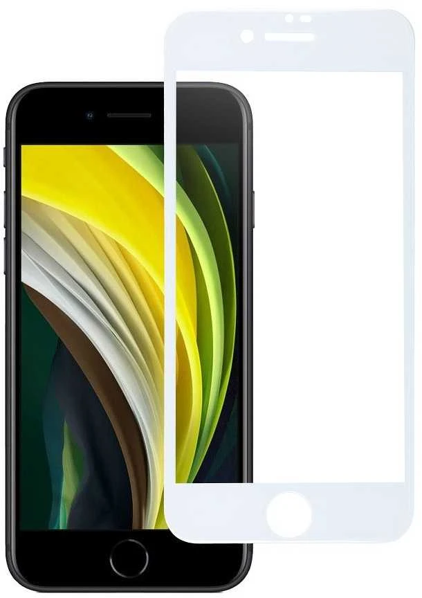 BlueStar Grūdintas stiklas iPhone 7 / 8 / SE 2020 / SE 2022 (pilnas klijavimas) Blue Star 5D baltas