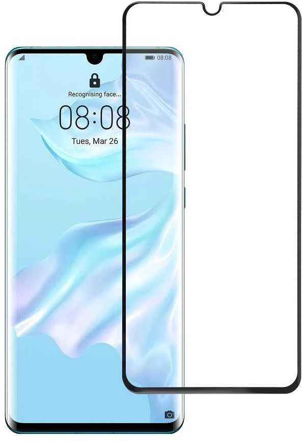 BlueStar Grūdintas stiklas Huawei P30 PRO telefonui (pilnai klijuojamas / suderinamas su dėklu) Blue Star 5D juodas