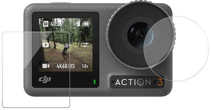 Grūdinto stiklo plėvelė TELESIN skirta DJI Osmo Action 4/3