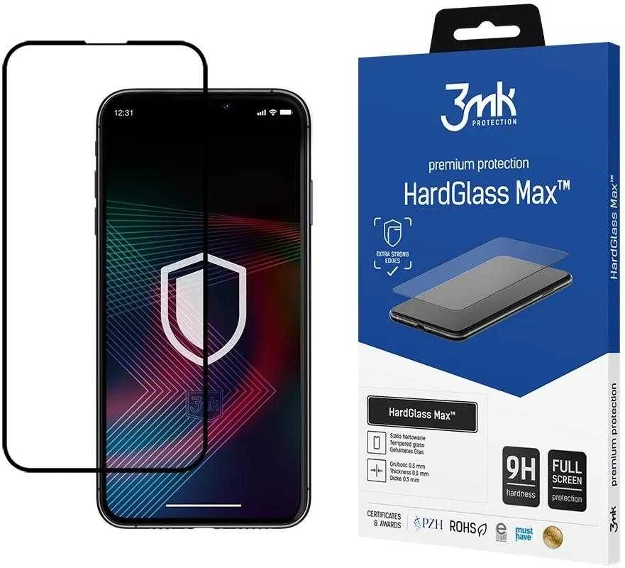 LCD apsauginis stikliukas 3mk Hard Glass Max Apple iPhone 14 Plus juodas