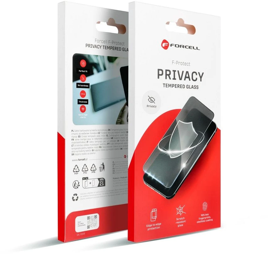 Grūdintas stiklas iPhone 18 PRO Forcell Privacy Glass juodas