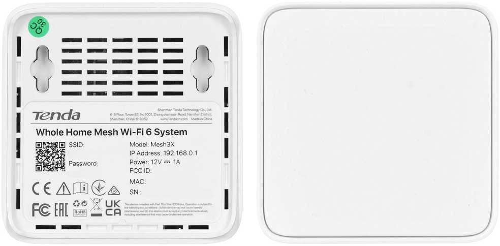 Maršrutizatorius Tenda EX3 (2-pack) Dual-band (2.4 GHz / 5 GHz) Wi-Fi 6 (802.11ax) Baltas 1 Internal