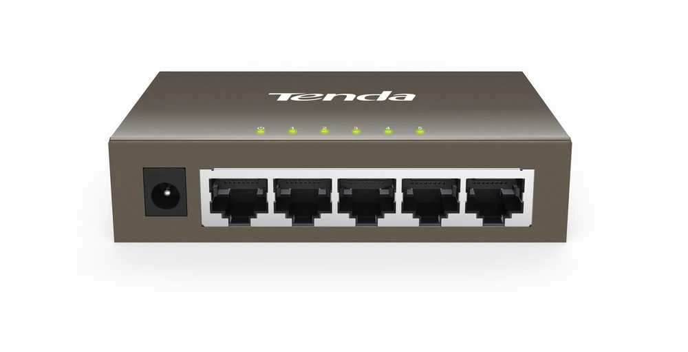 Šakotuvas Tenda TEG1005D tinklo jungiklis Nevaldomas Gigabit Ethernet (10/100/1000) Pilkas