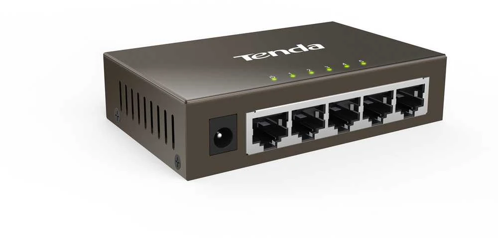 Šakotuvas Tenda TEG1005D tinklo jungiklis Nevaldomas Gigabit Ethernet (10/100/1000) Pilkas