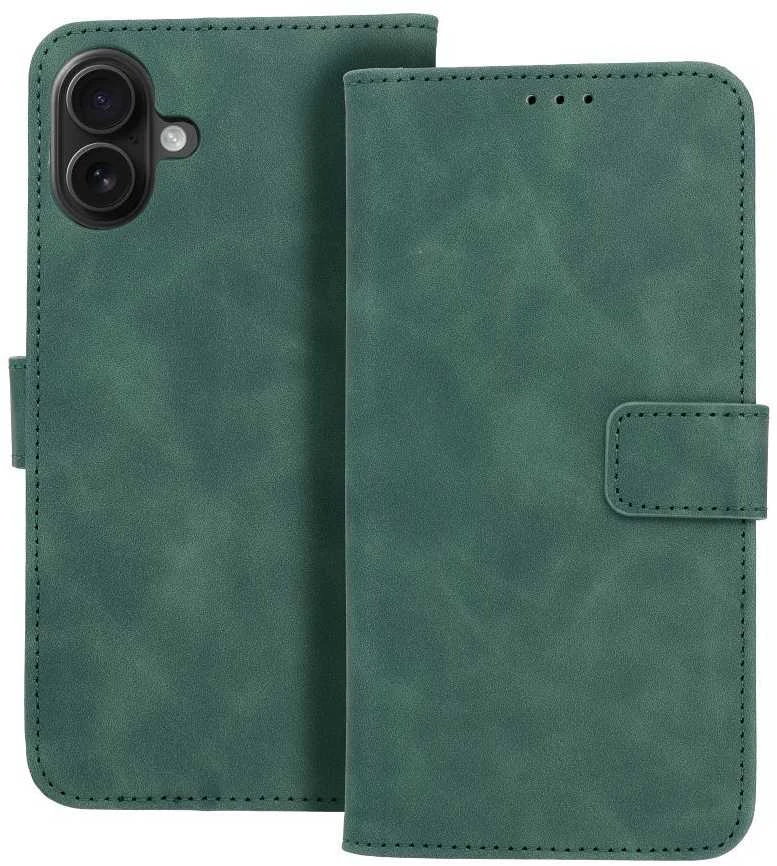 OEM atverčiamas dėklas iPhone 16 PLUS Tender Book žalias