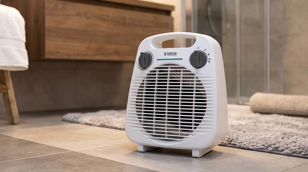 NOVEEN FH08 Fan Heater, Baltas