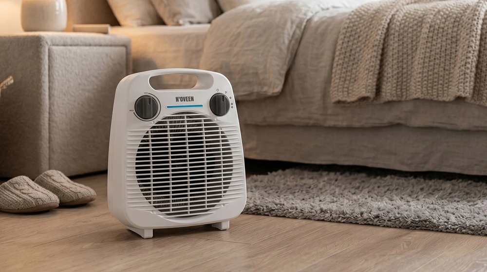 NOVEEN FH08 Fan Heater, Baltas