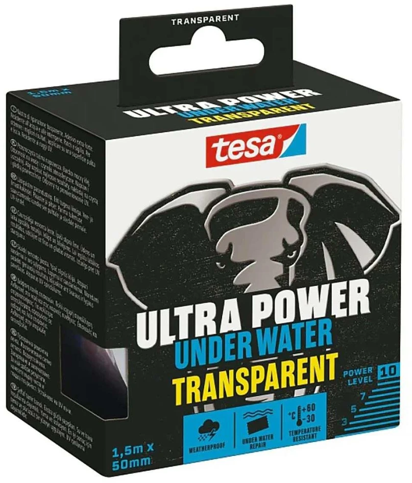 Tesa Remonto juosta Ultra Power Under Vanduo Transparent, 1.5mx5cm