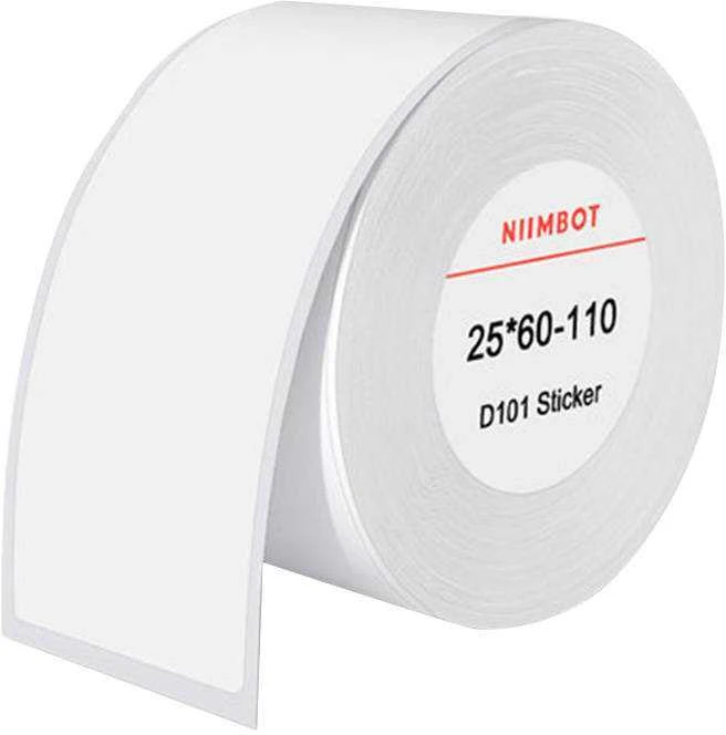 Terminės etiketės Niimbot lipdukai 25x60 mm, 110 vnt (balti)
