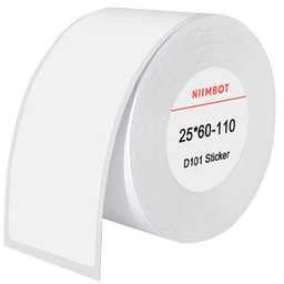 Terminės etiketės Niimbot lipdukai 25x60 mm, 110 vnt (balti)