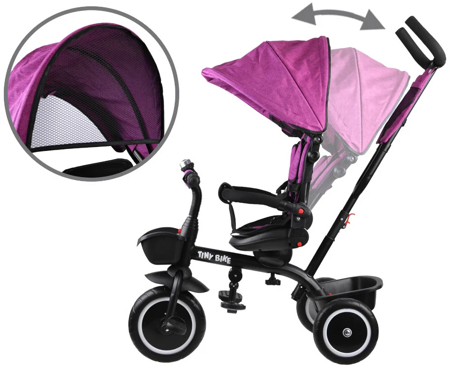 Jokomisiada Triratis dviratukas Tiny Bike 3W1 Z Daszkiem