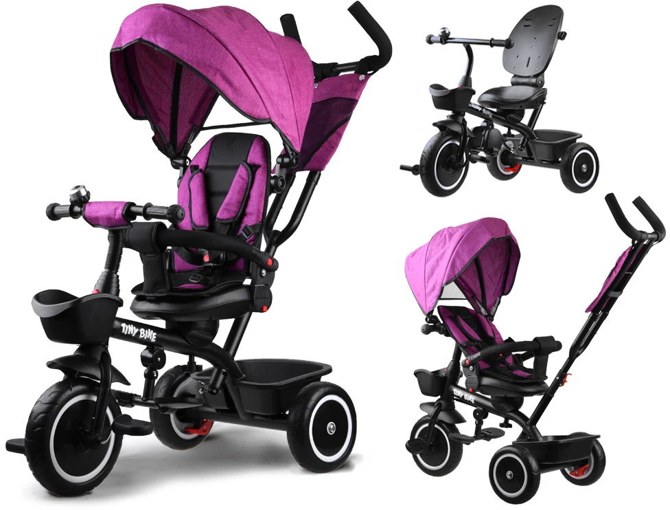 Jokomisiada Triratis dviratukas Tiny Bike 3W1 Z Daszkiem